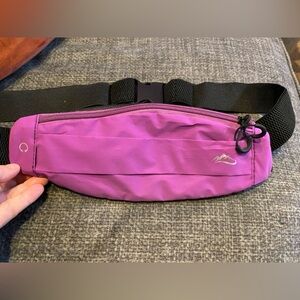 Purple Waist Bag with Black Strap, reflective